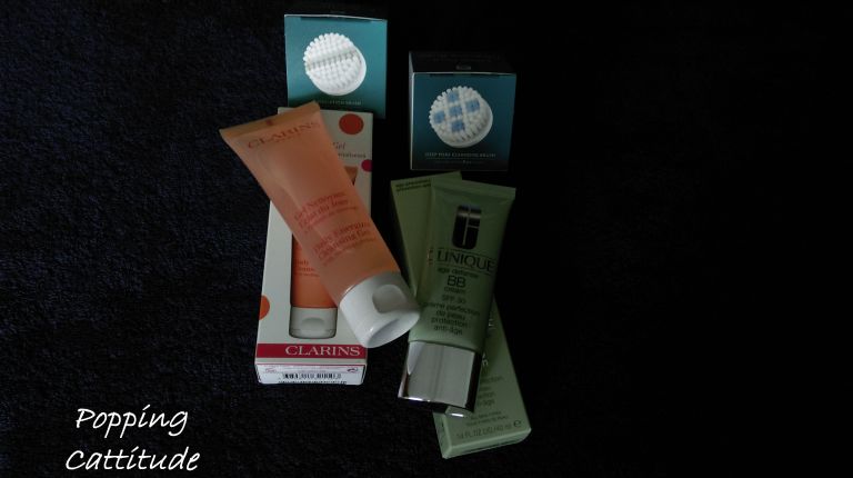 Skincare - Clarins Cleansing Gel, Clinique Age Defense BB cream, VisaPure cleansing brushes